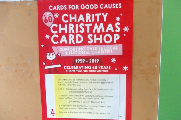 Charity Christmas Card Shop in Putney Library 