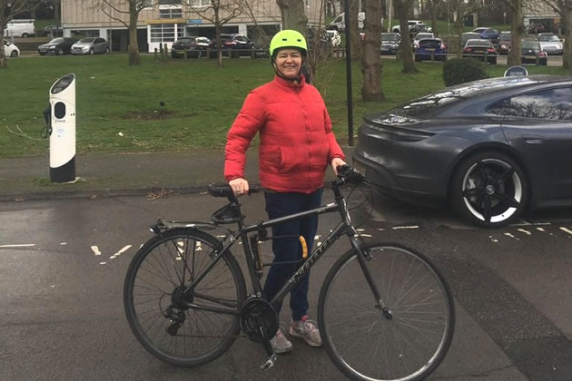 Fleur Anderson MP with her bike