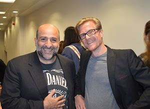 Omid Djalili with Head of Roehampton’s Department of Media, Culture and Language, Dr Paul Sutton