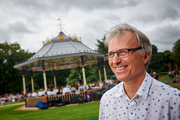 Paul Rabbitts with a bandstand