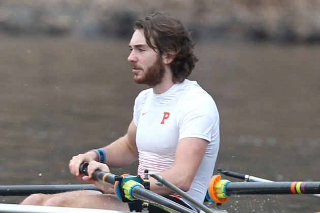 Seb Benzecry rowing for Princeton