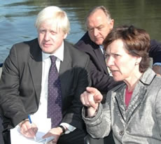 Boris Johnson with Cllr Torrington on a River Boat 2008 