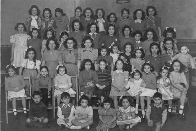 Gibraltar children at Whitelands with Joe Gingell sitting on floor, first from the right