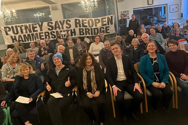 Attendees at the recent meeting to discuss Hammersmith Bridge 