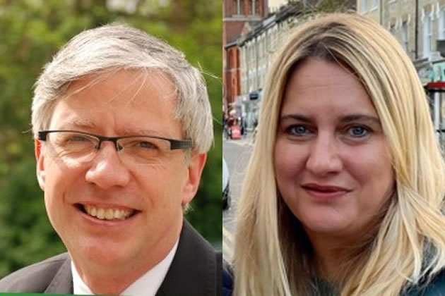Southfields councillors. L to R: Guy Humphries (Con), Emmeline Owens (Con) 
