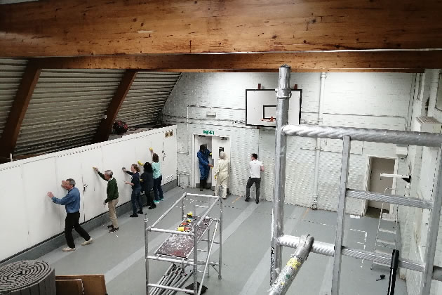 Volunteers hard at work in St. Margaret's Church Hall 
