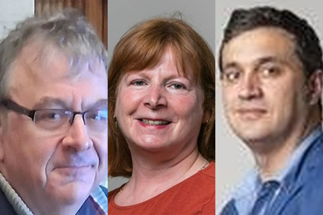 West Hill councillors. L to R: Malcolm Grimston (Ind), Angela Ireland (Lab), Daniel Ghossain (Con) 