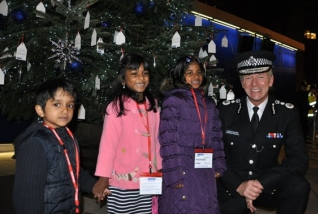 Commissioner with the winner of the Met&rsquo;s Christmas Tree Campaign poster design competition.